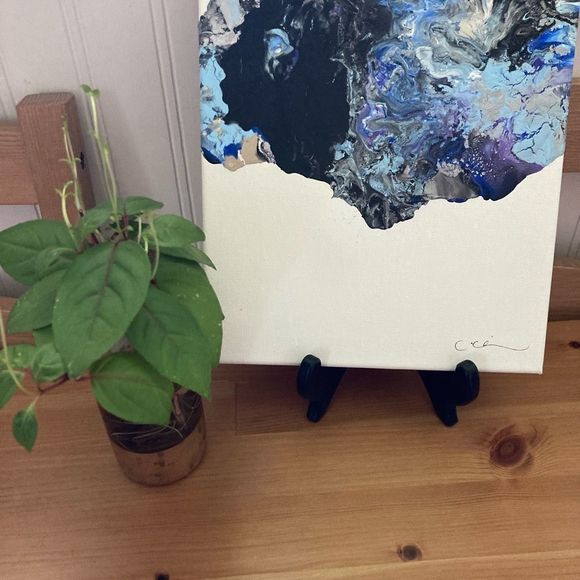 New Original Signed Artwork Set of 2 Acrylic Paintings on Canvas - Picture 4 of 7